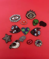 spark and rebel modular eco fashion brand upcycled brooch set casual street style in sustainable fashion on etsy