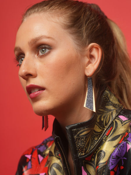 spark+rebel unique leather earrings upcycled street style in sustainable fashion on etsy