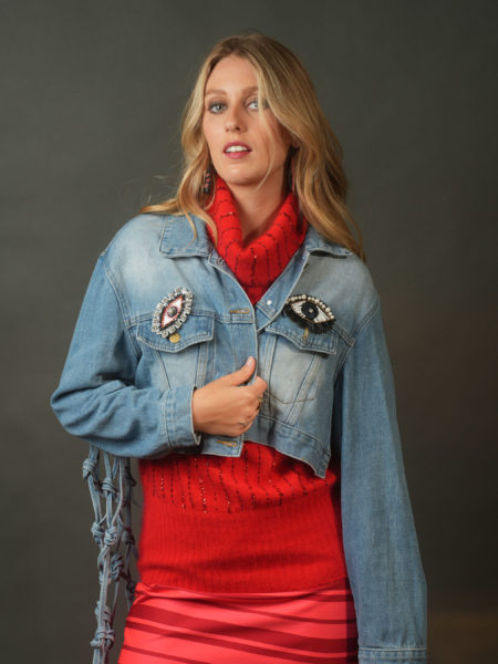 spark+rebel modular eco fashion brand upcycled denim jacket casual street style in sustainable fashion on etsy