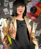 spark+rebel modular eco fashion brand upcycled vintage leather jacket metallic gold in sustainable fashion on etsy