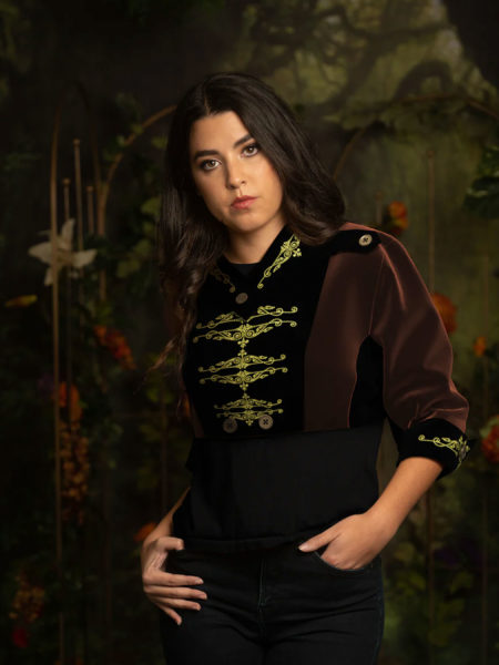 spark+rebel on dressx digital gold embroidery jacket in sustainable fashion