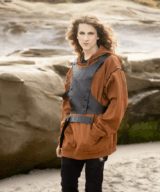 spark+rebel modular eco fashion brand upcycled leather hoodie front pin casual street style in sustainable fashion on etsy