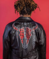 spark+rebel modular eco fashion brand upcycled second hand jacket leather Bull print in sustainable fashion on etsy