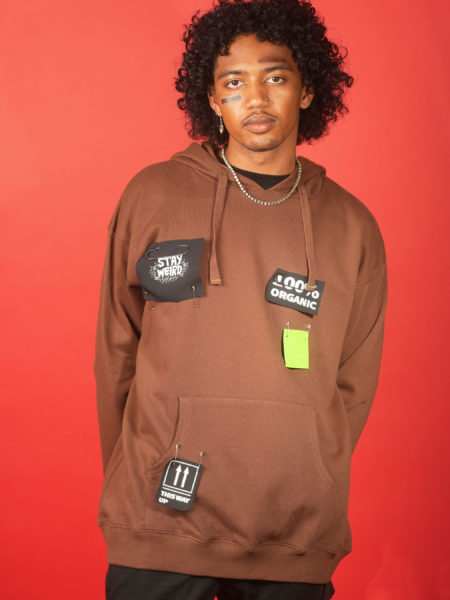 spark+rebel modular eco fashion brand unique patched hoodie organic cotton in sustainable fashion on etsy