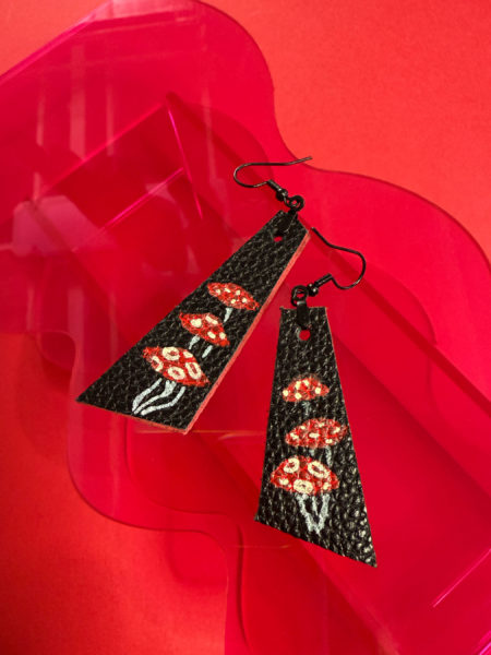 spark+rebel unique leather earrings upcycled street style in sustainable fashion on etsy