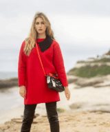 spark+rebel modular eco fashion brand minimalist red wool upcycled dress in sustainable fashion on etsy