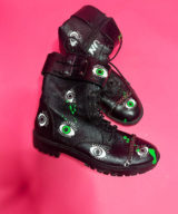 spark and rebel features upcycled booties leather art in eco fashion