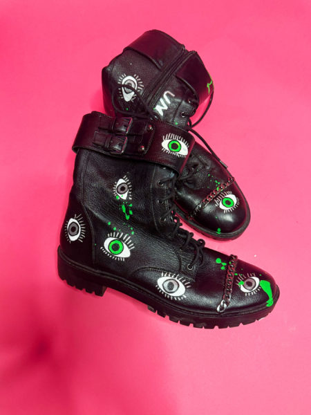 spark and rebel features upcycled booties leather art in eco fashion