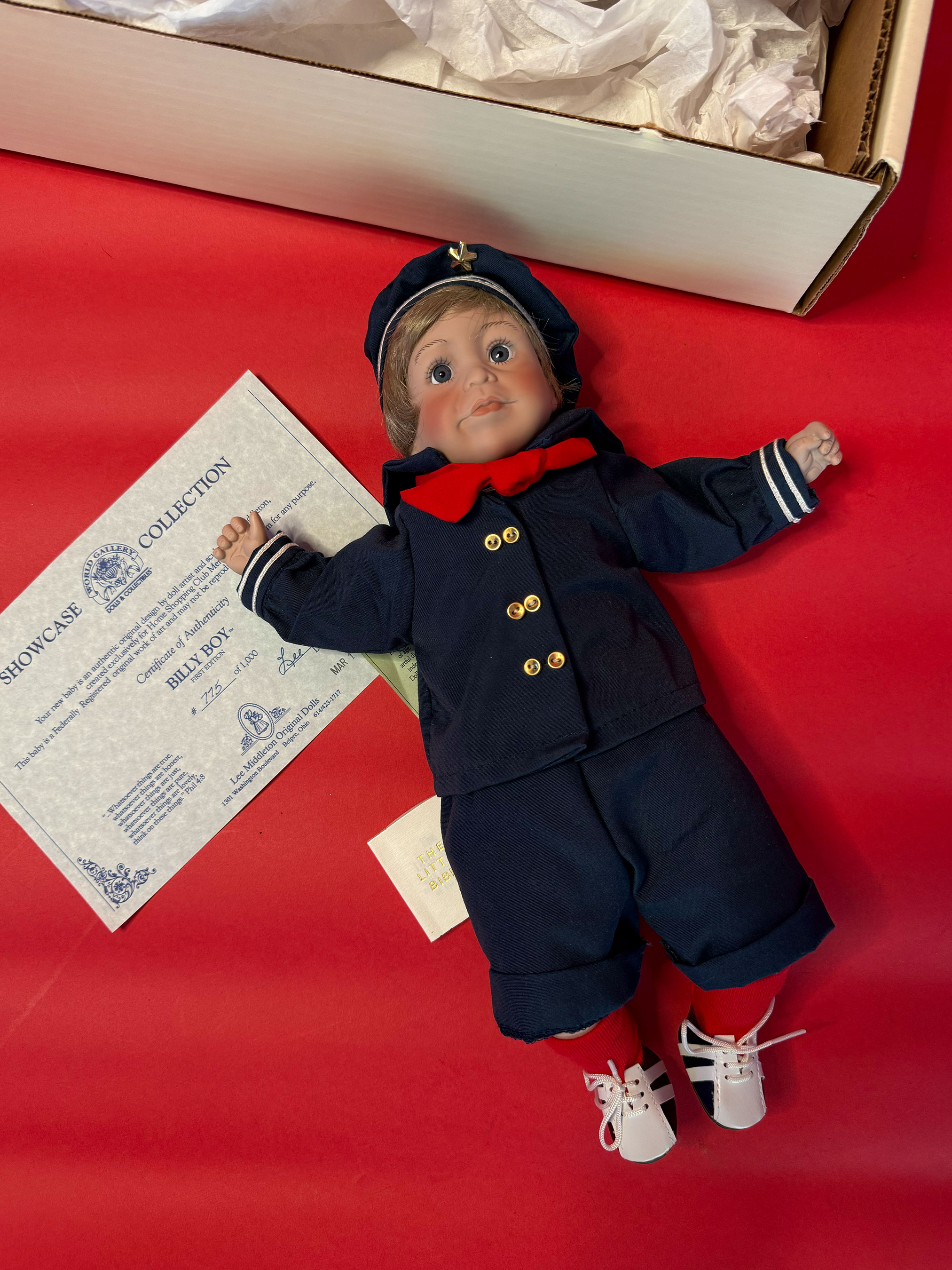 sparkpick features spark and rebel vintage doll billy lee middleton in sustainable fashion