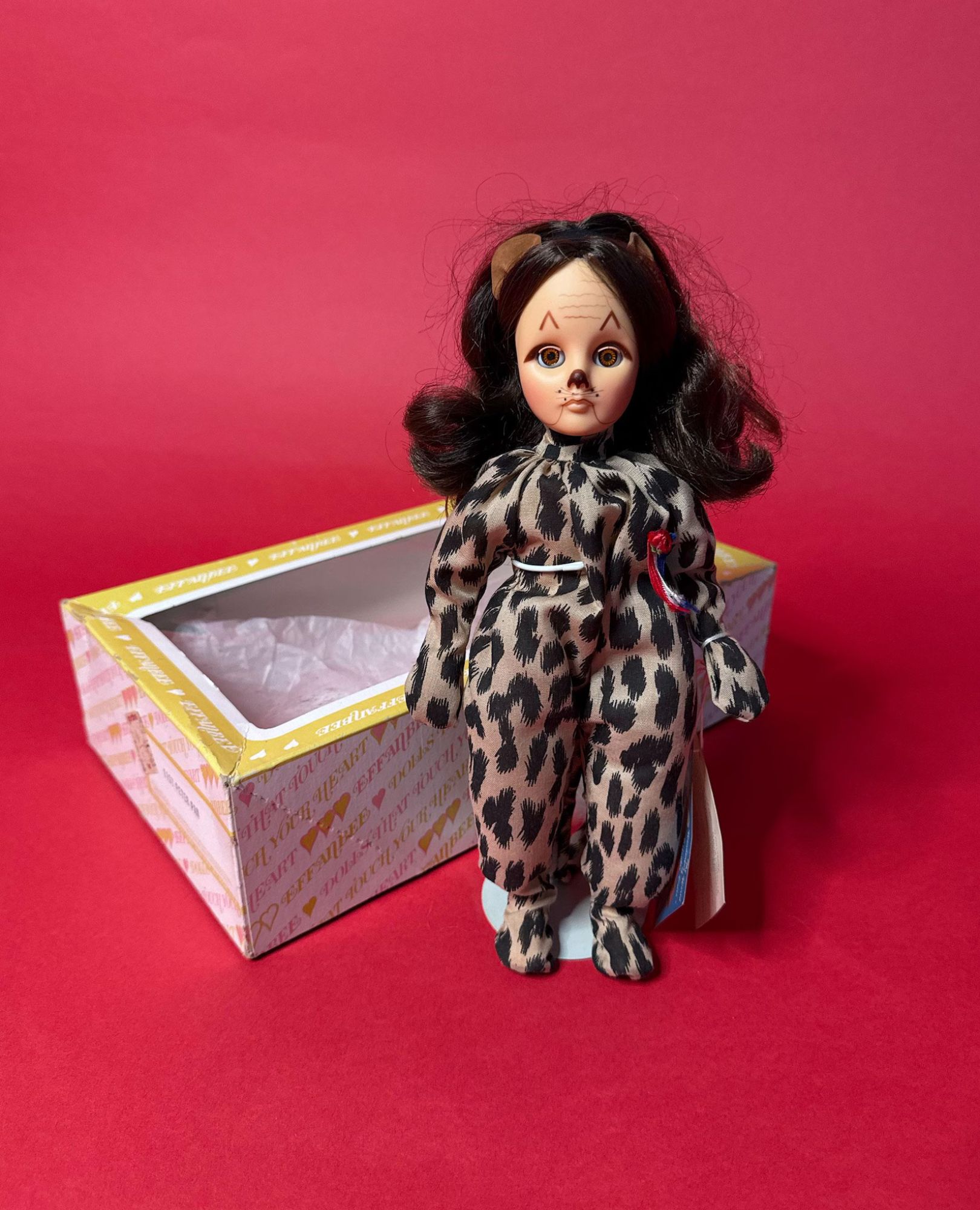 spark and rebel features leopard cat doll in eco fashion