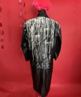 spark and rebel features upcycled leather statement coat in eco fashion