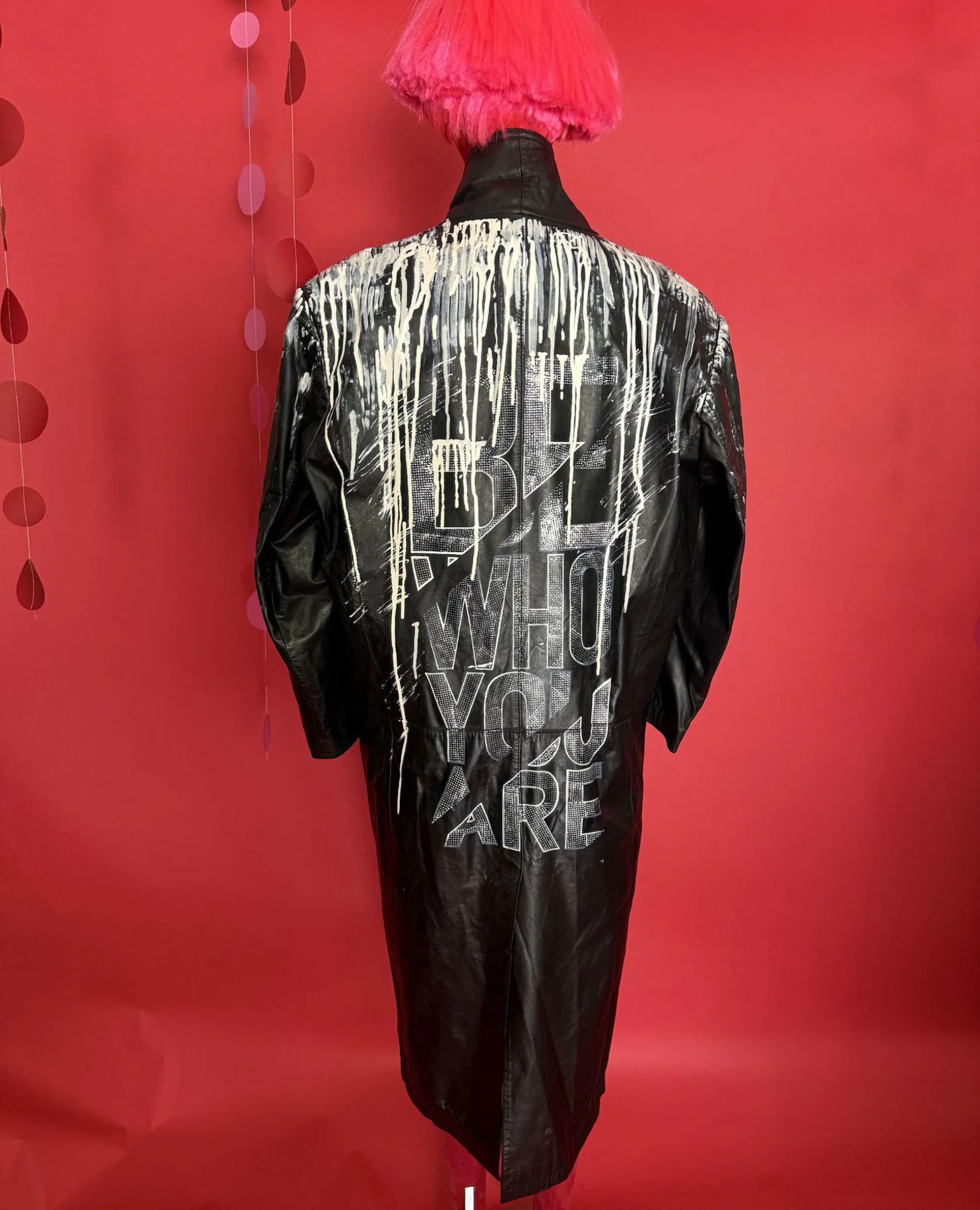 spark and rebel features upcycled leather statement coat in eco fashion