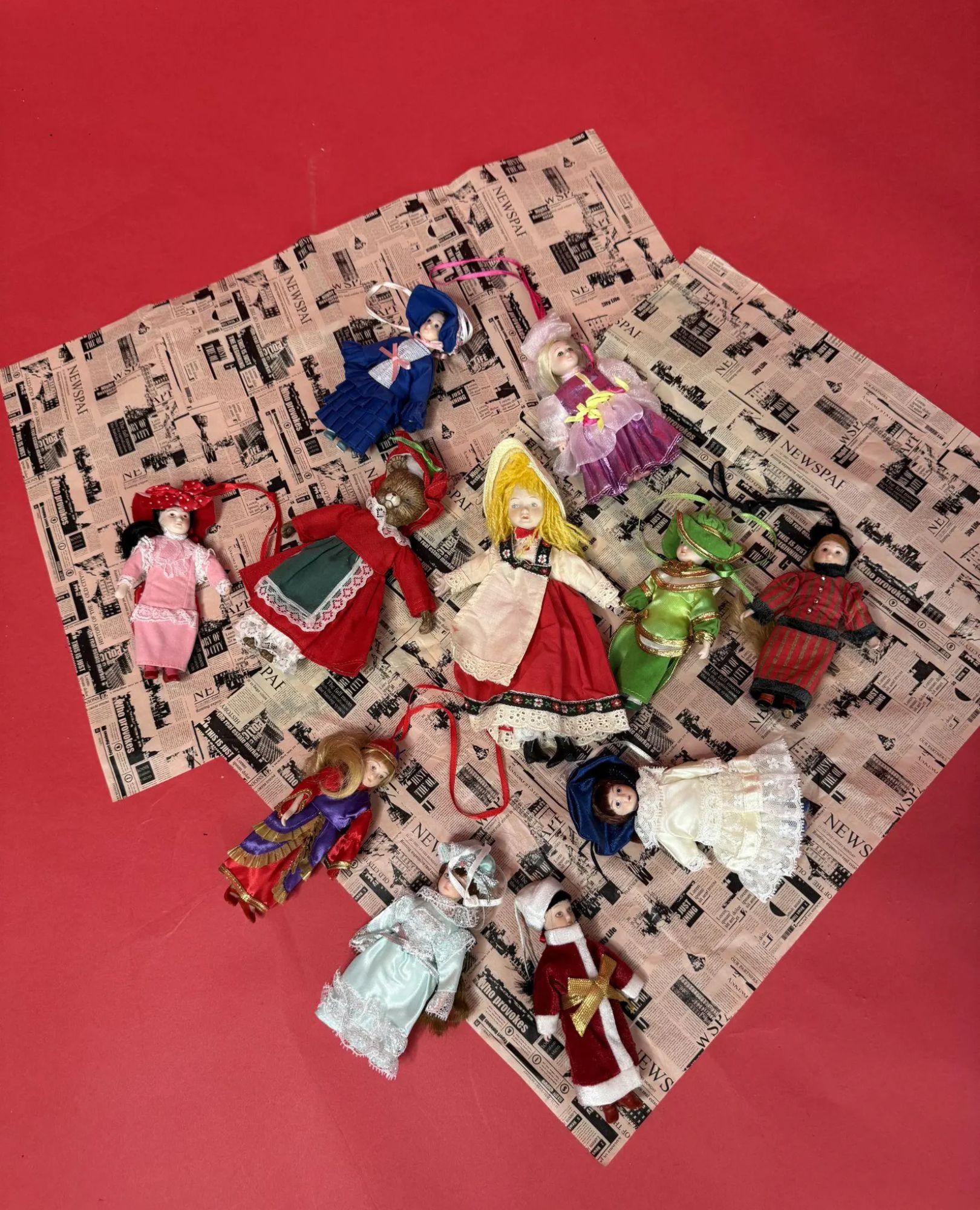 spark and rebel features vintage doll ornament set in eco fashion