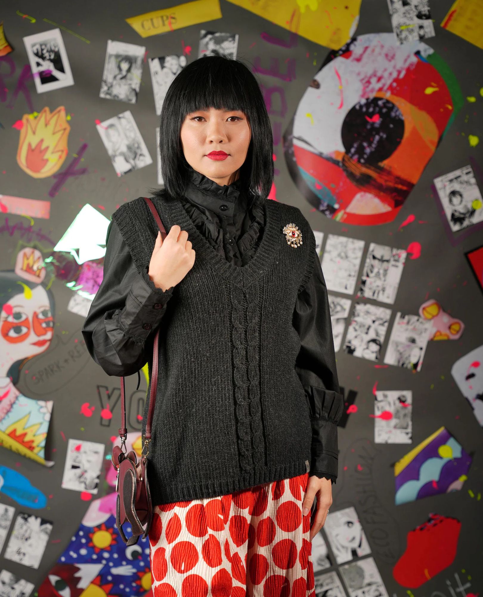 spark and rebel features wool vest and pin bundle in eco fashion