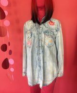 spark and rebel features painted denim jacket in eco fashion