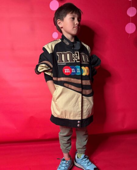 spark+rebel modular eco fashion brand vintage y2k m&m's racing embroidered jacket in sustainable fashion on etsy