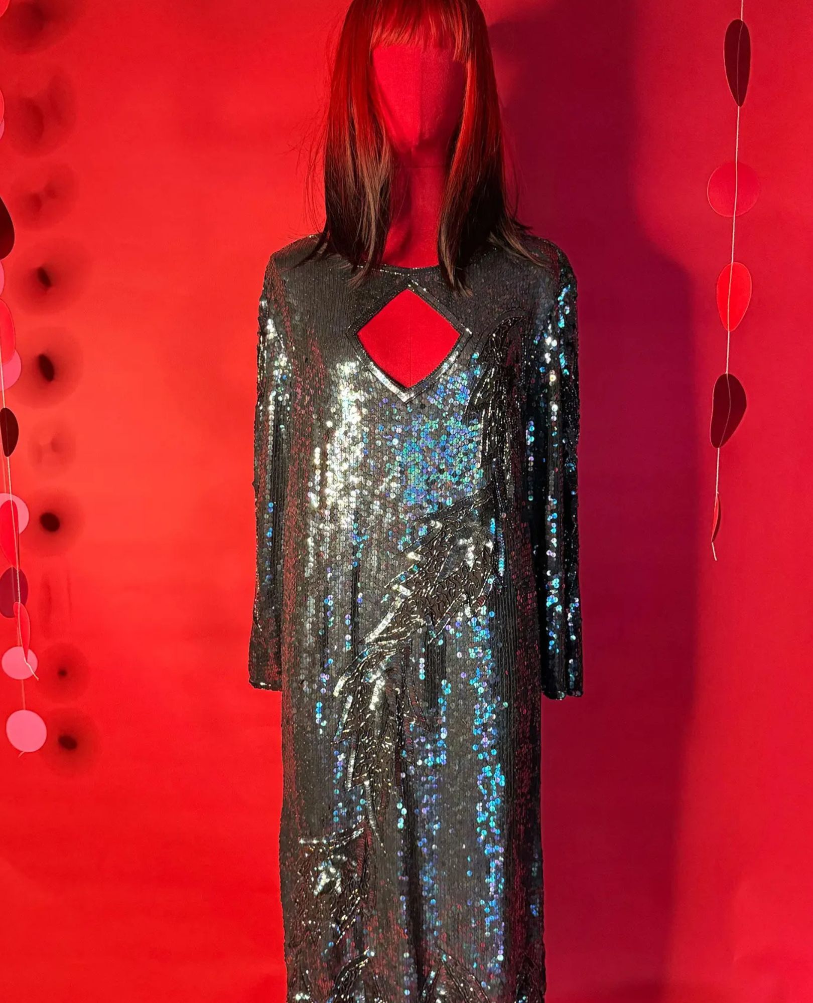 spark+rebel modular eco fashion brand vintage iridescent sequin silk dress in sustainable fashion on etsy