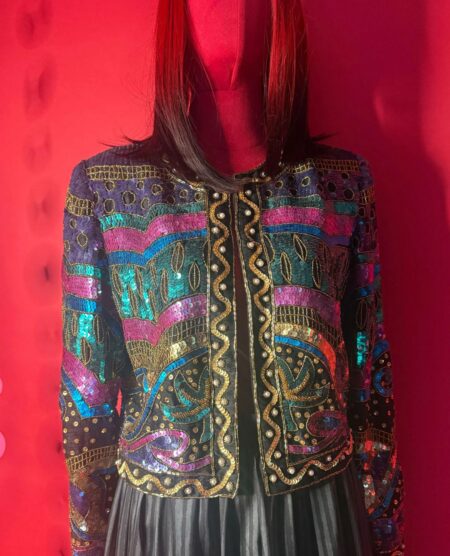 spark+rebel modular eco fashion brand vintage laurence kazar silk sequin blazer in sustainable fashion on etsy