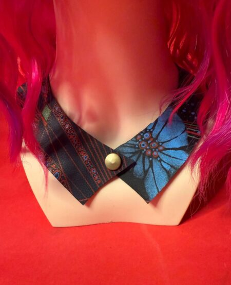 spark+rebel modular eco fashion brand upcycled cactus leather hand-painted collar in sustainable fashion on etsy