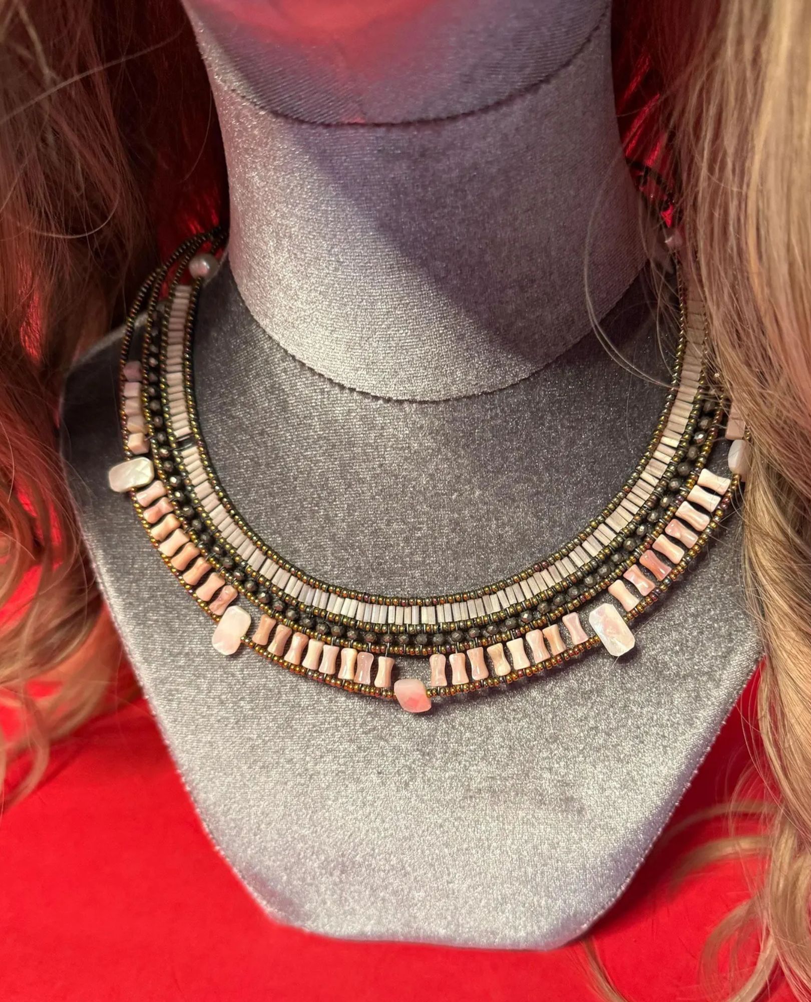 spark+rebel modular eco fashion brand vintage beaded collar necklace in sustainable fashion on etsy