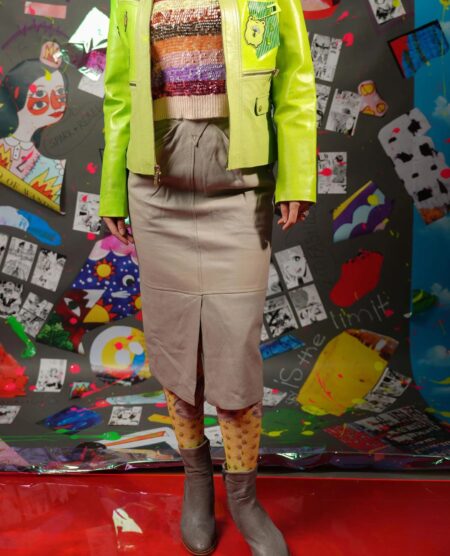 spark+rebel modular eco fashion brand vintage saint mignon leather pencil skirt in sustainable fashion on etsy