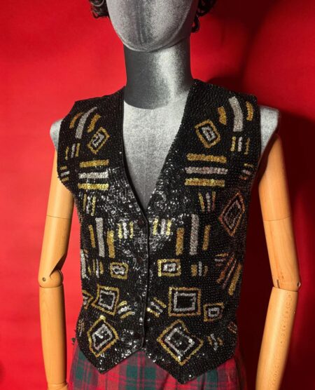spark+rebel modular eco fashion brand vintage hand-beaded effeci sequin vest in sustainable fashion on etsy