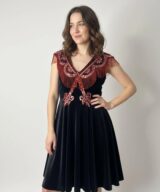 spark+rebel modular eco fashion brand vintage dark purple velvet dress in sustainable fashion on etsy