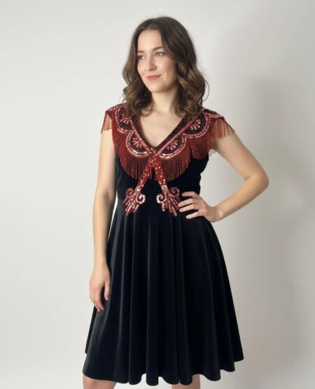 spark+rebel modular eco fashion brand vintage dark purple velvet dress in sustainable fashion on etsy