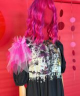 spark+rebel modular eco fashion brand upcycled zara foil detail festival maxi dress in sustainable fashion on etsy