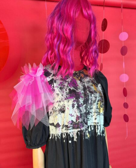spark+rebel modular eco fashion brand upcycled zara foil detail festival maxi dress in sustainable fashion on etsy