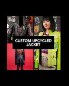 spark+rebel modular eco fashion brand custom hand-painted vintage leather jacket made to order in sustainable fashion on etsy