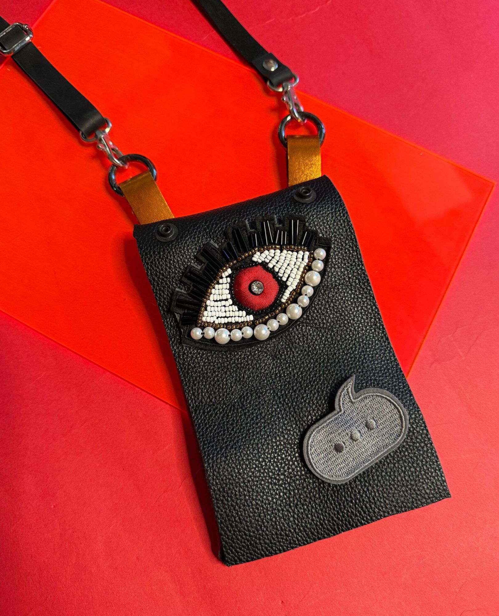 spark+rebel modular eco fashion brand upcycled leather modular mini crossbody bag with pins in sustainable fashion on etsy