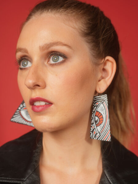 spark+rebel unique leather earrings upcycled street style in sustainable fashion on etsy