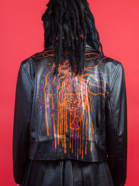 spark+rebel on etsy upcycled unisex leather jacket harness modular in sustainable fashion