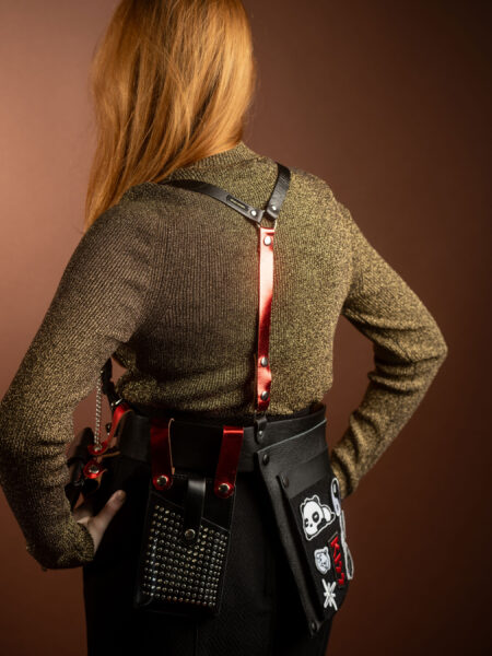 spark+rebel modular eco fashion brand upcycled harness belt casual street style in sustainable fashion on etsy